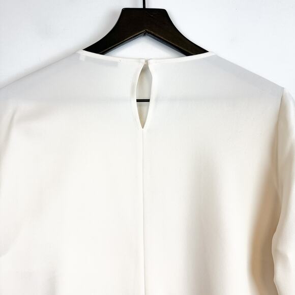 The Fold London Silk Stretch Layered Flowy Blouse Cream Ivory - Size 12 - Picture 9 of 13